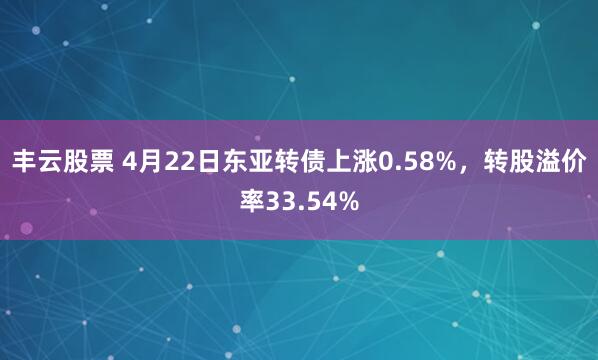 丰云股票 4月22日东亚转债上涨0.58%,转股溢价率33.54%